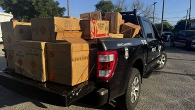 Fort Worth police seized 700 pounds of fireworks from a truck and flatbed trailer discovered parked on a side street on Wednesday