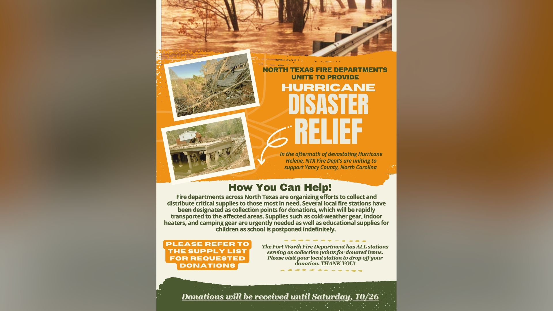 the Fort Worth Fire Department (FWFD) is helping those most in need following the catastrophic flooding in Yancey County, North Carolina